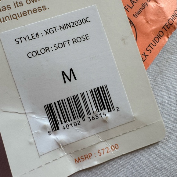 X BY GOTTEX Women Legging Pink Yoga Running Workout M Pant $72 - Picture 3 of 4